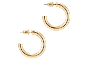 Pavoi 14K Gold Colored Lightweight Chunky Open Hoops
