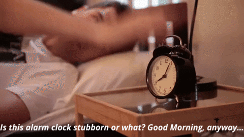 ringing alarm clock with sound good morning annoying friend