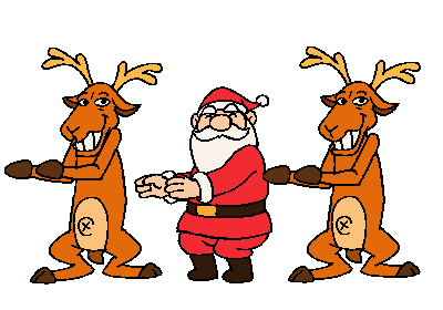 Dancing Santa With Friends- It Boxing day-funny-greeting