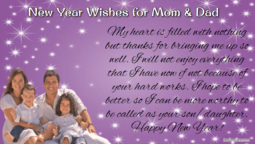 happy New Year Wishes for Parents / Mom, Dad