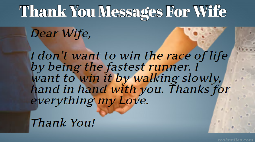 Appreciation Thank You sweet Messages For Wife