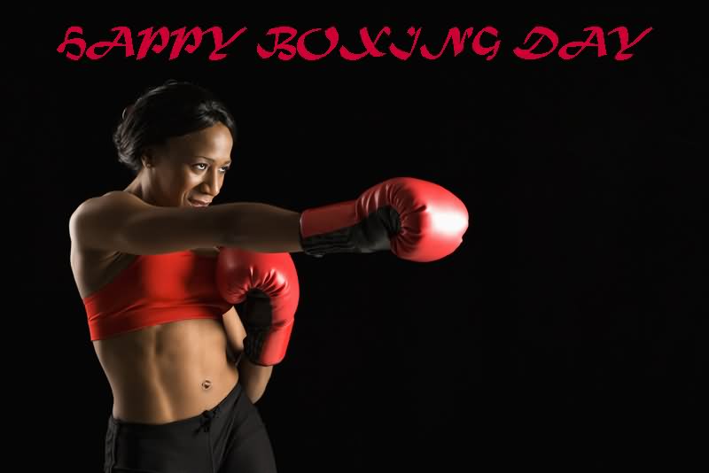 Woman Wishes You Happy Boxing Day